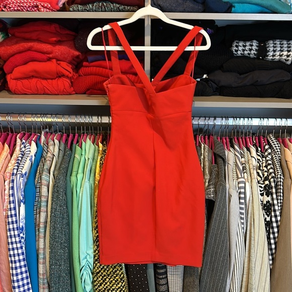 Likely red back criss cross strap side zipper/hook & eye closure mini dress 2 - Picture 3 of 3